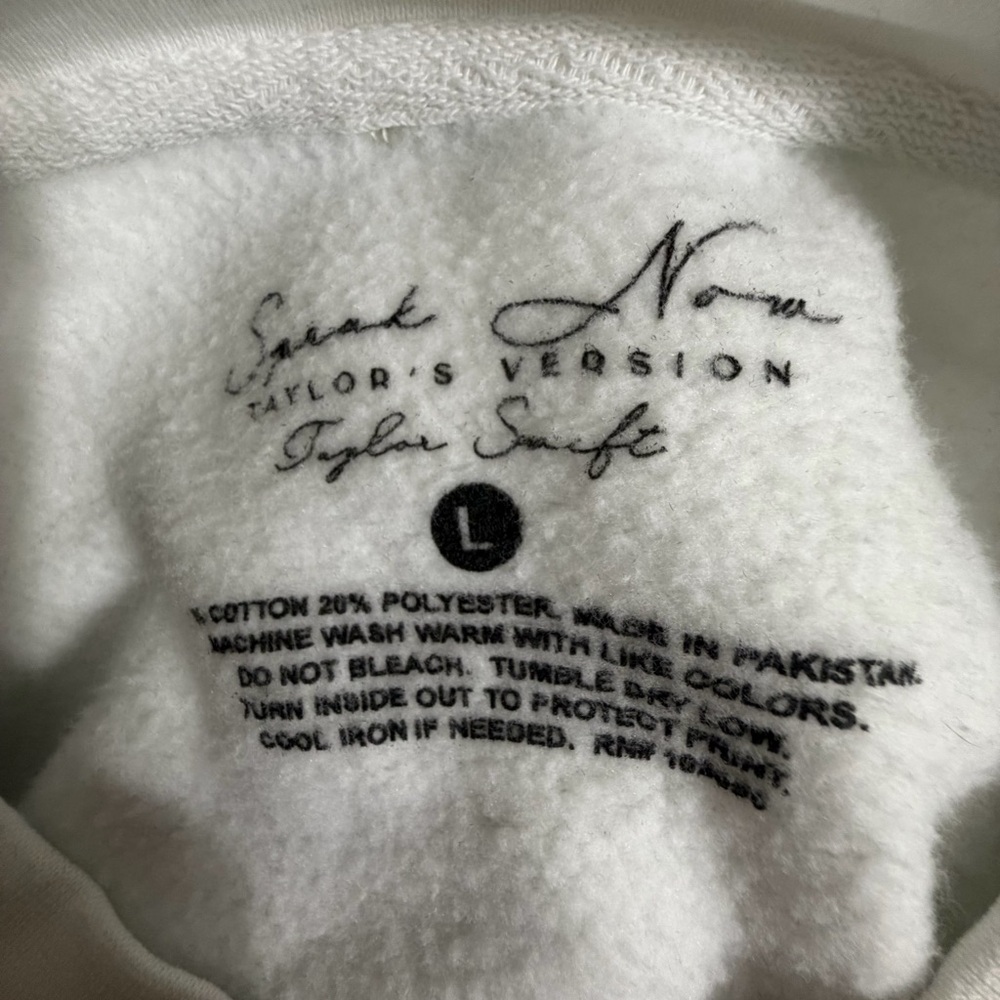White and Purple Speak Now Taylor’s Version Tracklist Crewneck Sweatshirt Size L - Picture 7 of 8